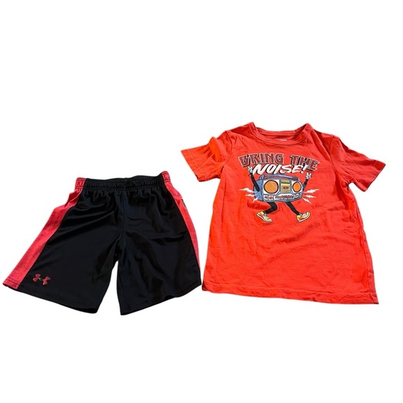 Joe fresh graphic 100% cotton tee shirt | under armour heatgear shorts size 6 - Picture 1 of 15